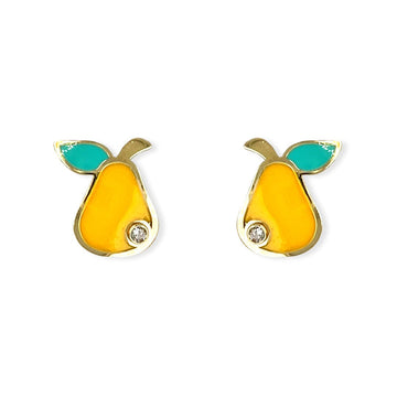 Pear Shape Gold & Diamond Earrings - Baby FitaihiPear Shape Gold & Diamond Earrings