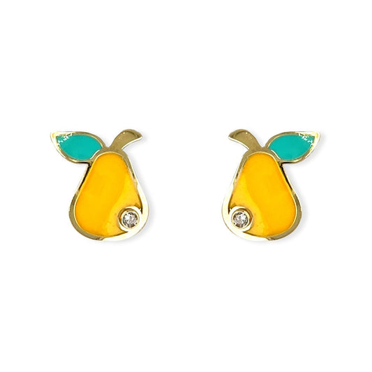 Pear Shape Gold & Diamond Earrings - Baby FitaihiPear Shape Gold & Diamond Earrings