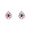 Pear Shaped Diamond & Ruby Earring - Baby FitaihiPear Shaped Diamond & Ruby Earring