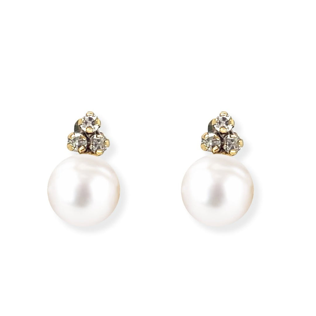 Pearl & Diamond Earrings - Baby FitaihiPearl & Diamond Earrings