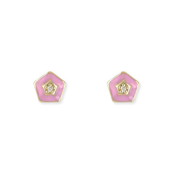 Pentagon Diamond Earrings - Baby FitaihiPentagon Diamond Earrings