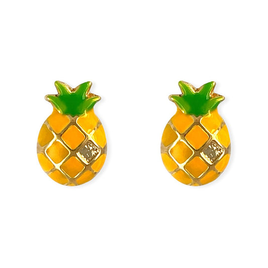 Pineapple Gold Earrings - Baby FitaihiPineapple Gold Earrings