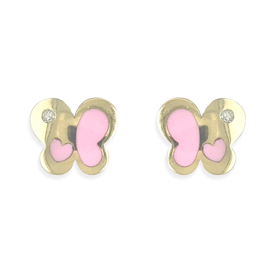 Pink Butterfly Earrings - Baby FitaihiPink Butterfly Earrings