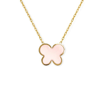 Pink Butterfly shape Gold Necklace - Baby FitaihiPink Butterfly shape Gold Necklace