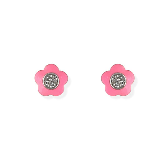 Pink Enamel Earrings - Baby FitaihiPink Enamel Earrings