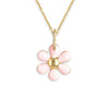 Pink Flower Shape Gold Necklace - Baby FitaihiPink Flower Shape Gold Necklace