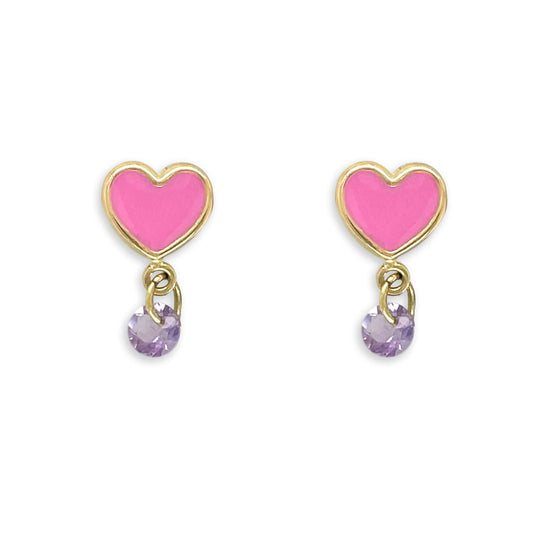 Pink Heart Earrings - Baby FitaihiPink Heart Earrings