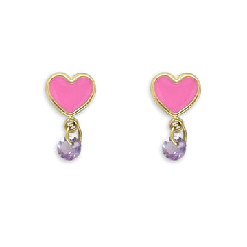 Pink Heart Earrings - Baby FitaihiPink Heart Earrings