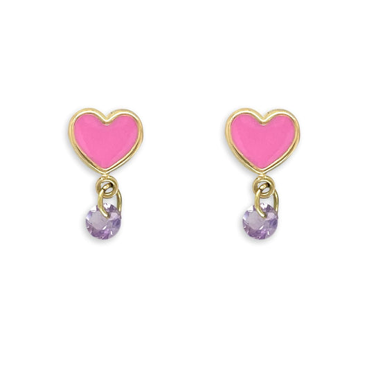 Pink Heart Earrings - Baby FitaihiPink Heart Earrings