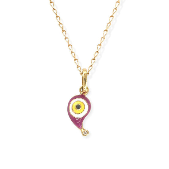 Purple and Gold evil eye pendant - Baby FitaihiPurple and Gold evil eye pendant