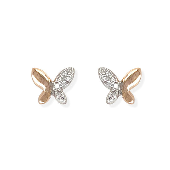 Rose Gold Butterfly Earrings - Baby FitaihiRose Gold Butterfly Earrings