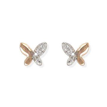 Rose Gold Butterfly Earrings - Baby FitaihiRose Gold Butterfly Earrings