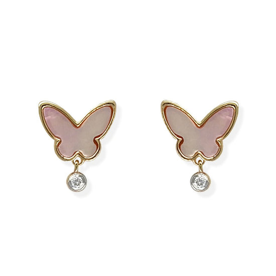 Rose Gold Butterfly Earrings - Baby FitaihiRose Gold Butterfly Earrings