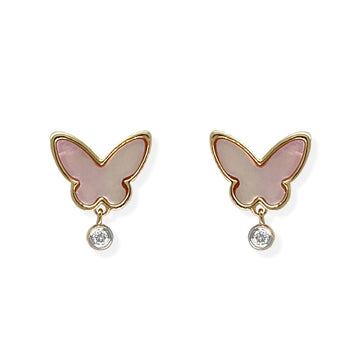 Rose Gold Butterfly Earrings - Baby FitaihiRose Gold Butterfly Earrings