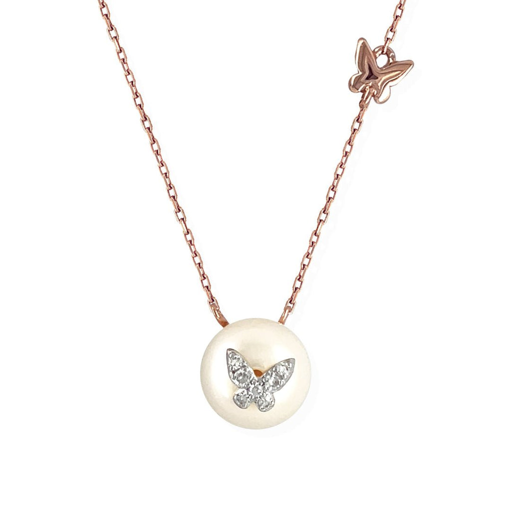 Rose Gold Butterfly Necklace - Baby FitaihiRose Gold Butterfly Necklace