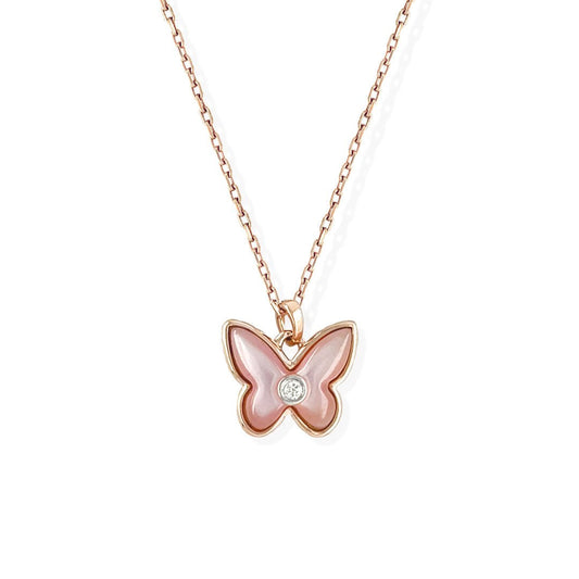 Rose Gold Butterfly Necklace - Baby FitaihiRose Gold Butterfly Necklace