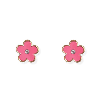 Rose Gold Flower Earrings - Baby FitaihiRose Gold Flower Earrings