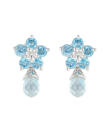 أقراط روز الياقوت الأزرق