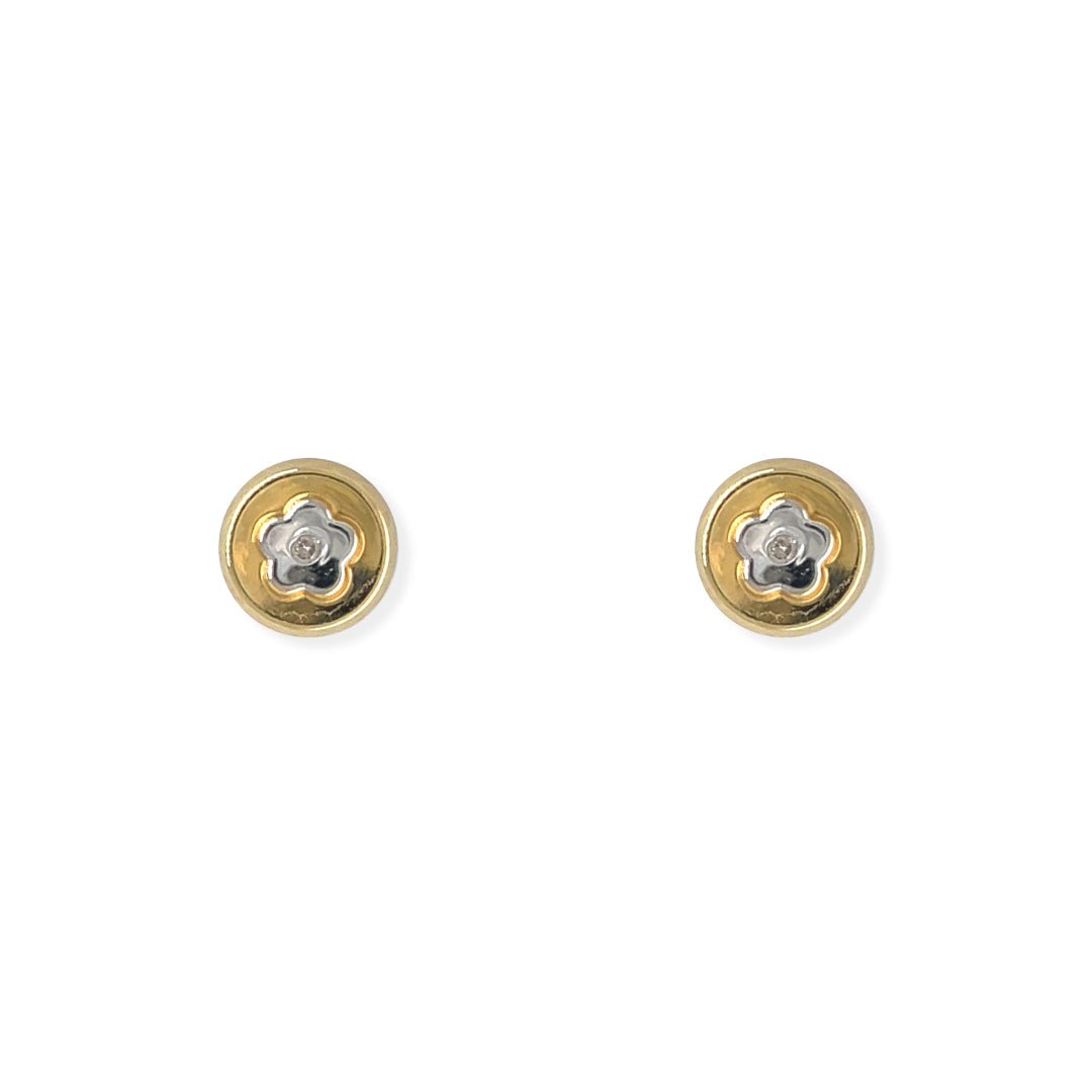 Round and Flower Shape Gold Earring - Baby FitaihiRound and Flower Shape Gold Earring