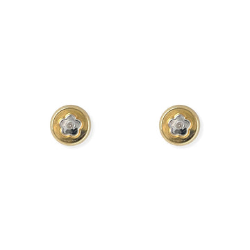 Round and Flower Shape Gold Earring - Baby FitaihiRound and Flower Shape Gold Earring