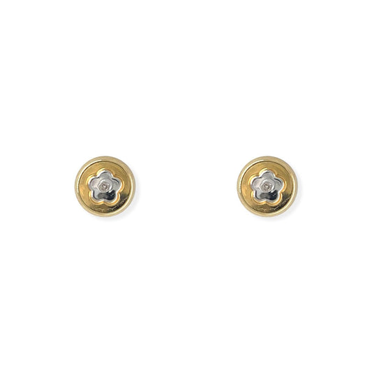 Round and Flower Shape Gold Earring - Baby FitaihiRound and Flower Shape Gold Earring