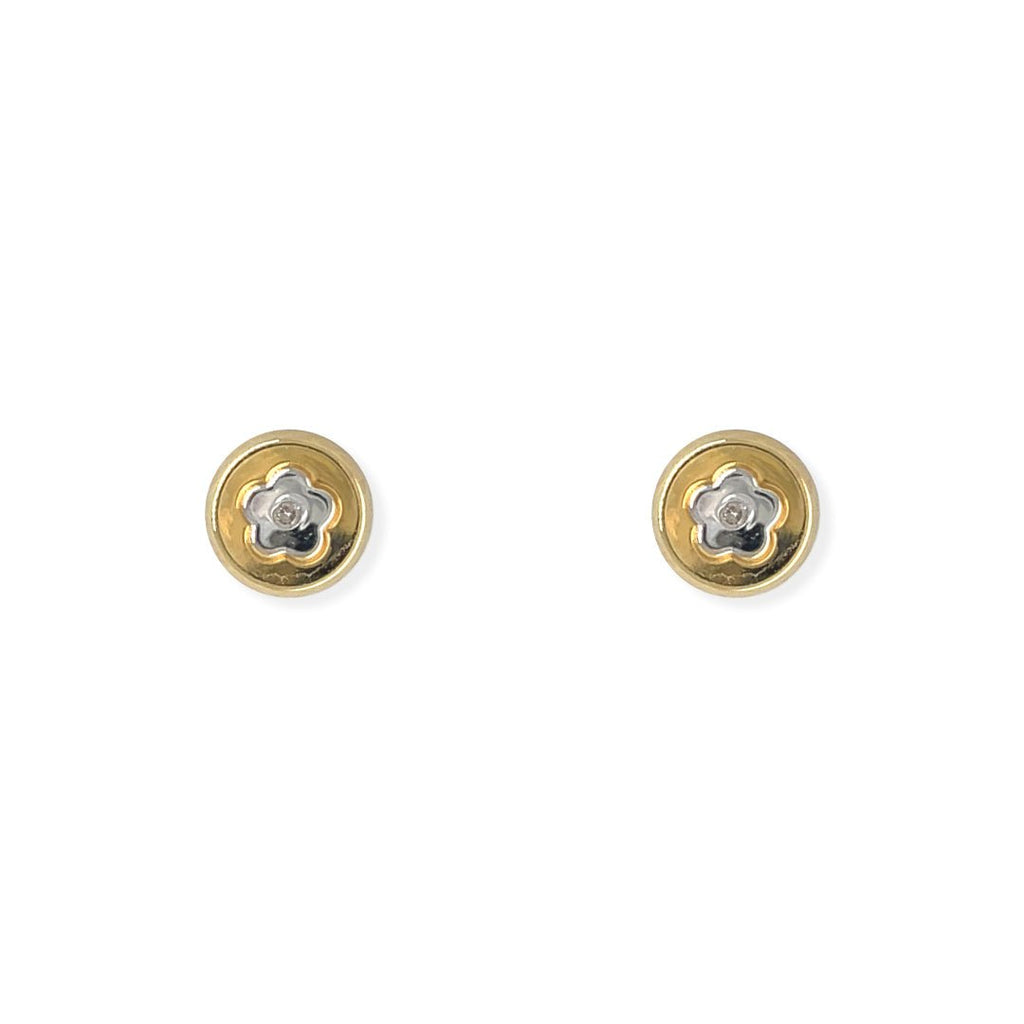 Round and Flower Shape Gold Earring - Baby FitaihiRound and Flower Shape Gold Earring