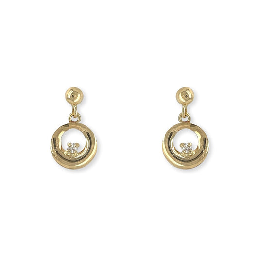 Round shape Gold and Diamond Earring - Baby FitaihiRound shape Gold and Diamond Earring