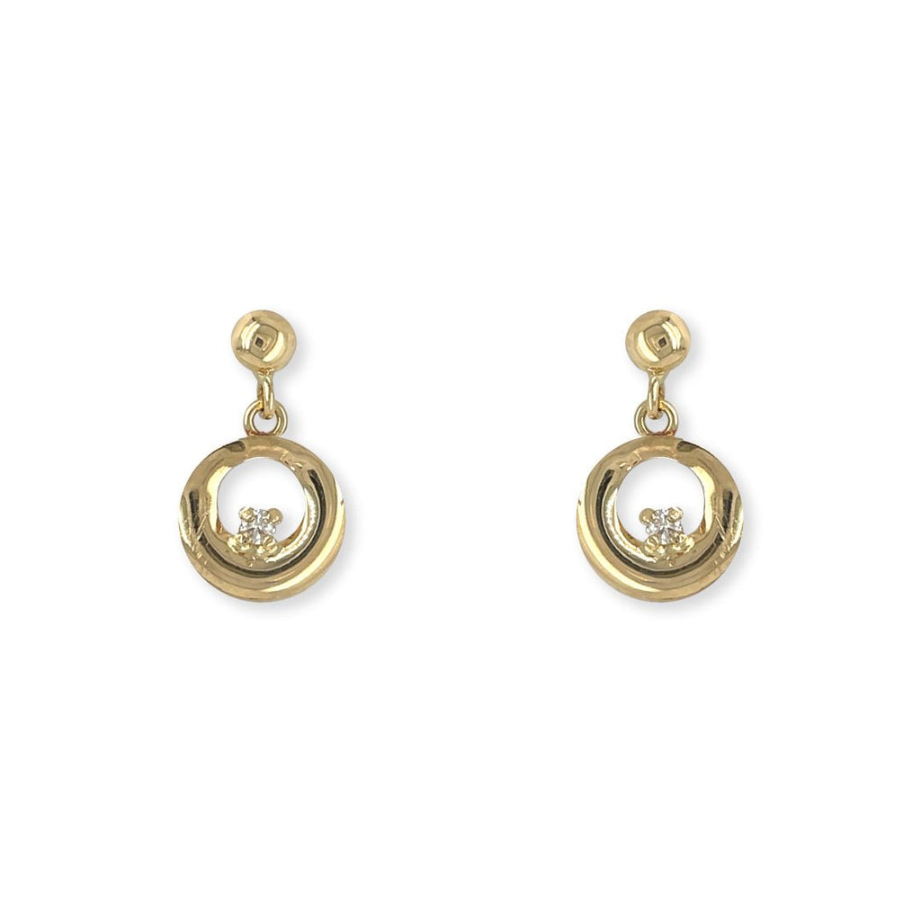 Round shape Gold and Diamond Earring - Baby FitaihiRound shape Gold and Diamond Earring