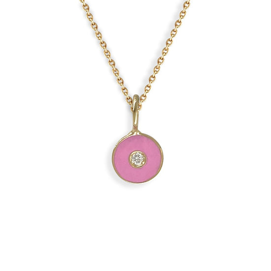 Round shape Gold and Diamond Necklace - Baby FitaihiRound shape Gold and Diamond Necklace