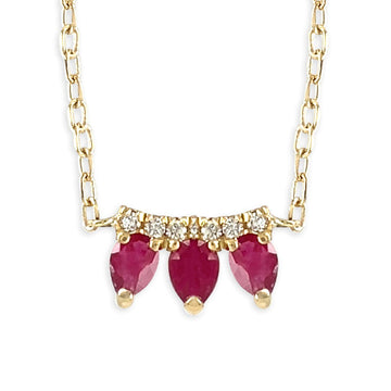 Ruby And Diamonds Necklace - Baby FitaihiRuby And Diamonds Necklace