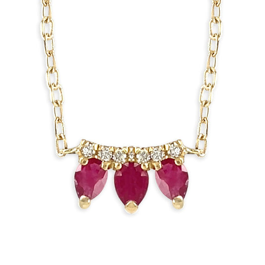 Ruby And Diamonds Necklace - Baby FitaihiRuby And Diamonds Necklace