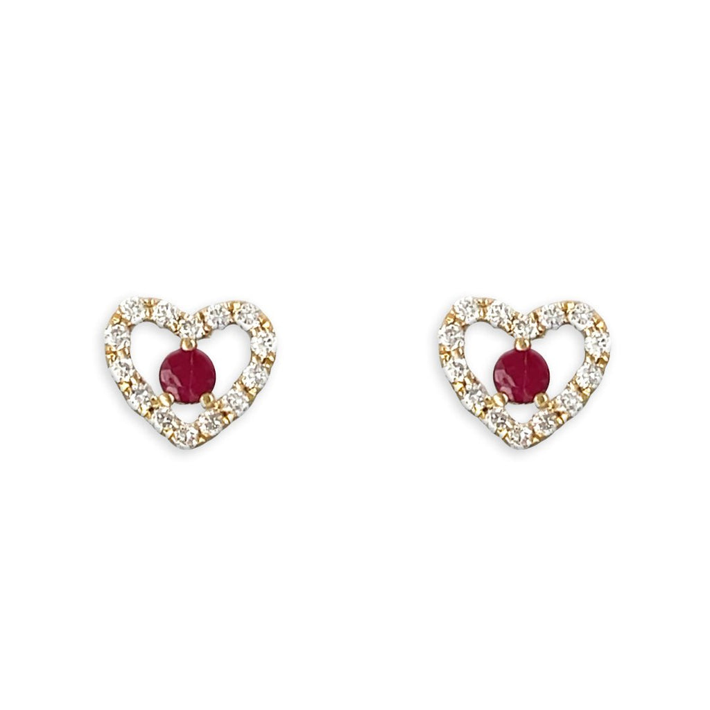 Ruby Heart Earrings - Baby FitaihiRuby Heart Earrings