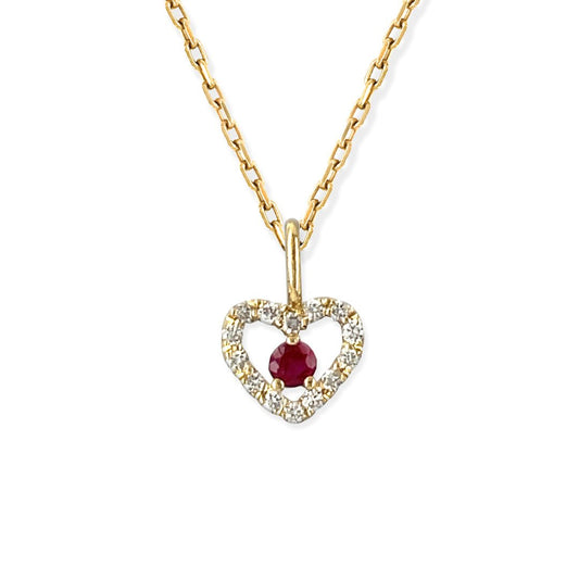 Ruby Heart Necklace - Baby FitaihiRuby Heart Necklace