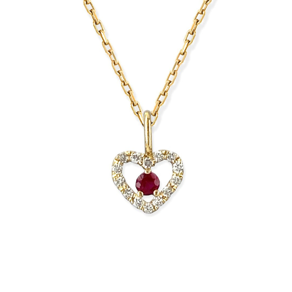 Ruby Heart Necklace - Baby FitaihiRuby Heart Necklace