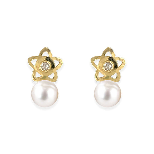 Star Shape Gold and Diamond Earring - Baby FitaihiStar Shape Gold and Diamond Earring