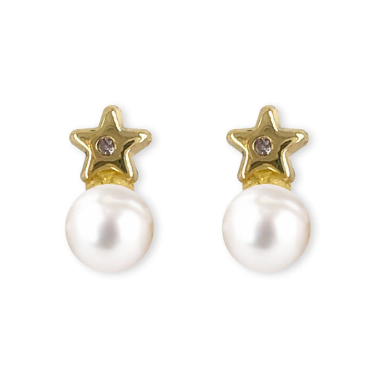 Star Shape Gold and Diamond Earring - Baby FitaihiStar Shape Gold and Diamond Earring