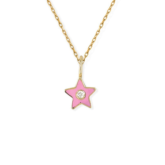 Star Shape Gold and Diamond Necklace - Baby FitaihiStar Shape Gold and Diamond Necklace