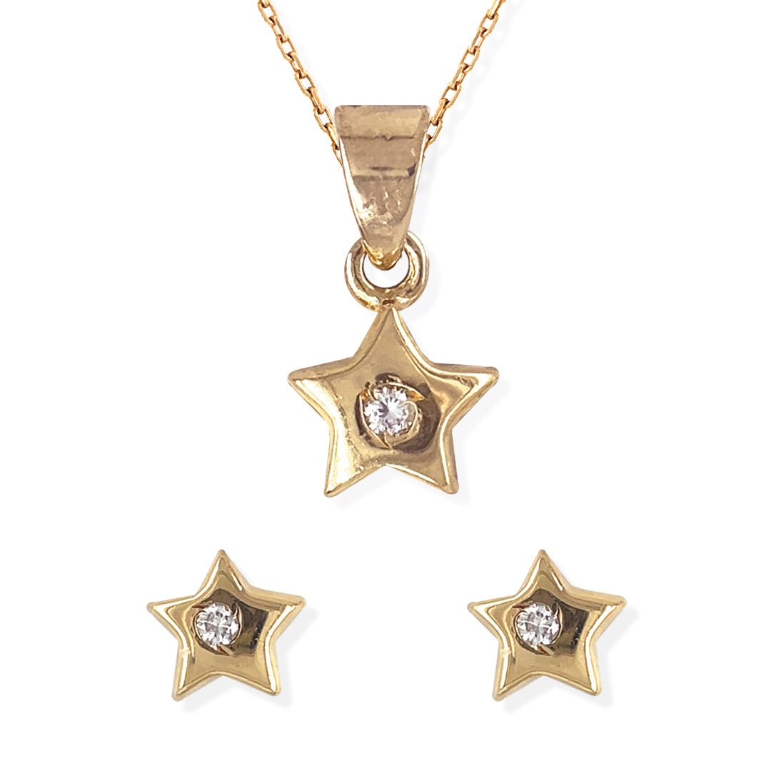 Star Shape Gold and Diamond Set - Baby FitaihiStar Shape Gold and Diamond Set