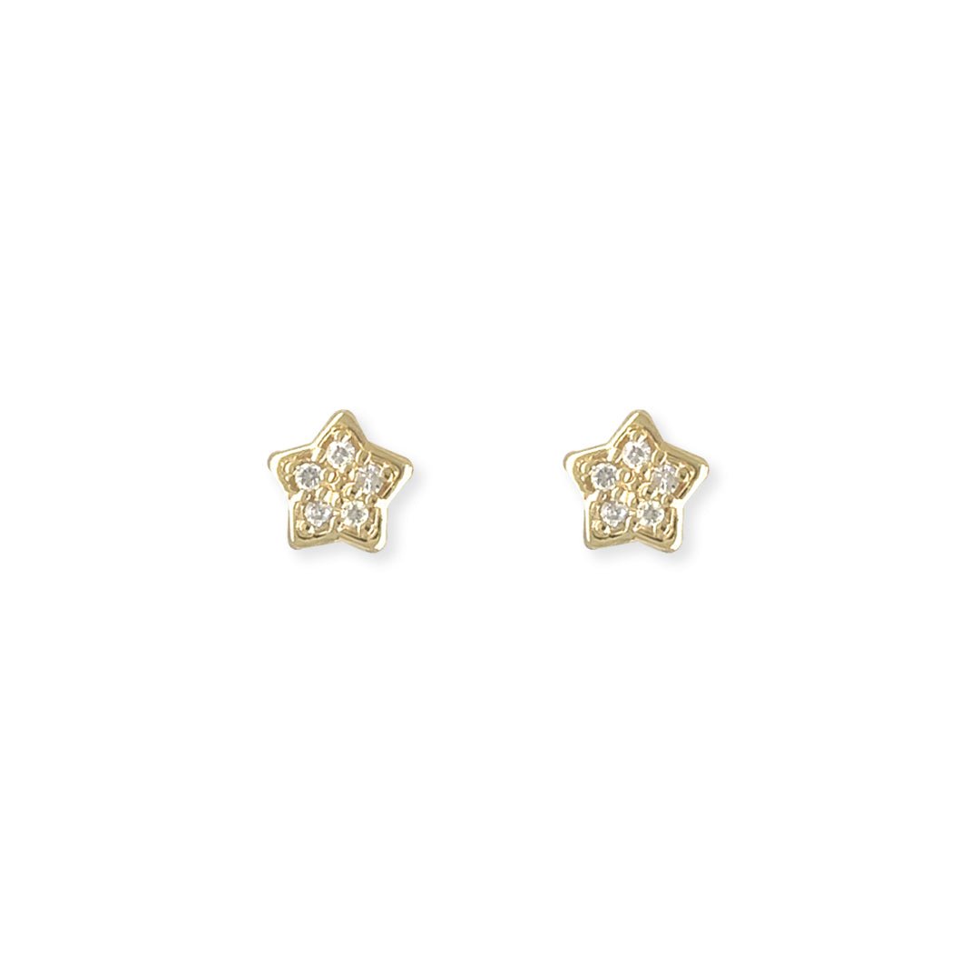 Star Shape Gold & Diamond Earrings - Baby FitaihiStar Shape Gold & Diamond Earrings