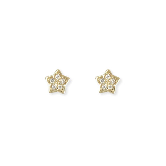 Star Shape Gold & Diamond Earrings - Baby FitaihiStar Shape Gold & Diamond Earrings