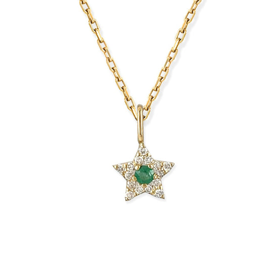 Star Shape Gold & Diamond Necklace - Baby FitaihiStar Shape Gold & Diamond Necklace