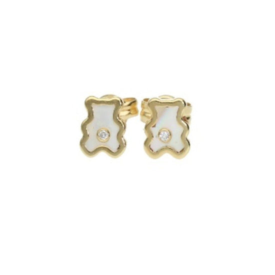 Teddy Bear Shape Gold an Diamond Earrings - Baby FitaihiTeddy Bear Shape Gold an Diamond Earrings