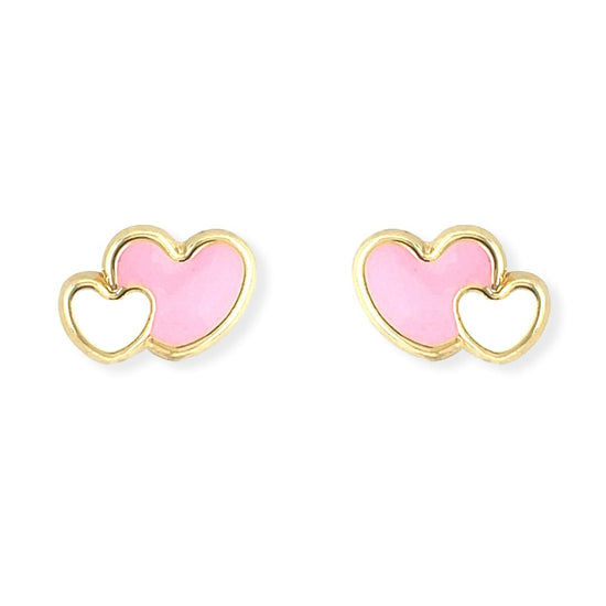 Twin Heart Shape Earrings - Baby FitaihiTwin Heart Shape Earrings