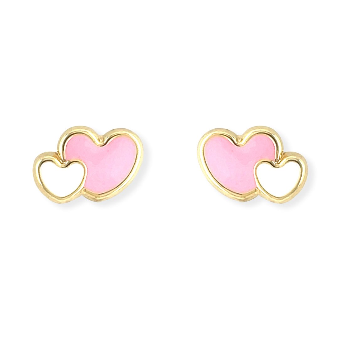 Twin Heart Shape Earrings - Baby FitaihiTwin Heart Shape Earrings