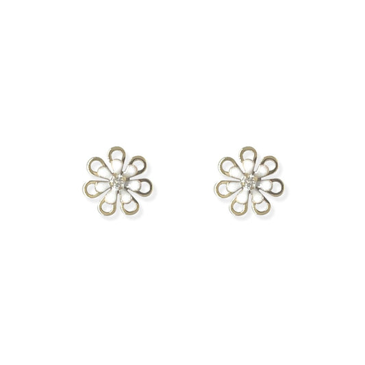 White Flower Enamel Earrings - Baby FitaihiWhite Flower Enamel Earrings