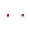 Pink Flower shape Gold Earrings