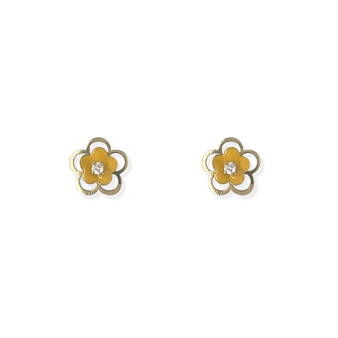 Yellow Flower Enamel Earrings - Baby FitaihiYellow Flower Enamel Earrings