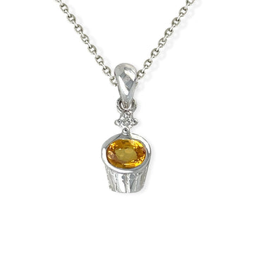 Yellow Sapphire Cupcake Necklace - Baby FitaihiYellow Sapphire Cupcake Necklace