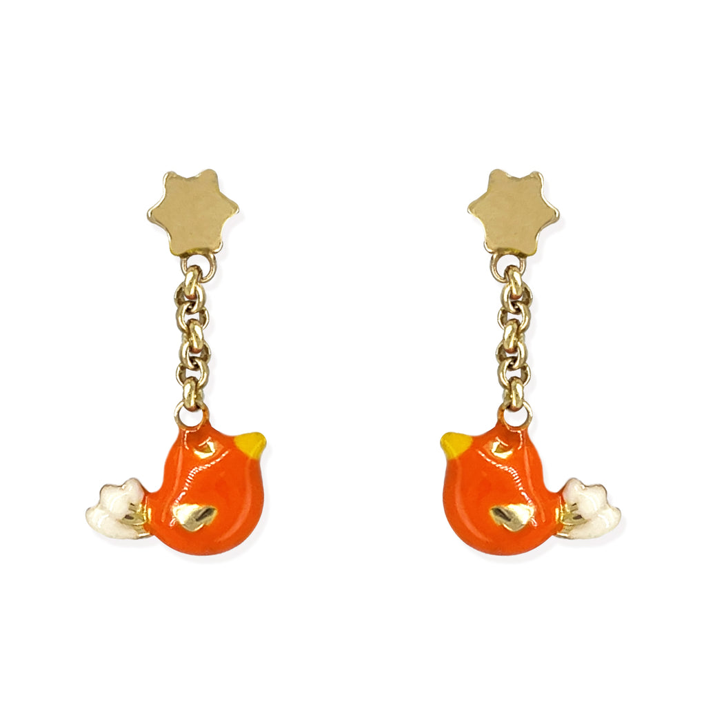 Orange Bird Earrings - Baby Fitaihi