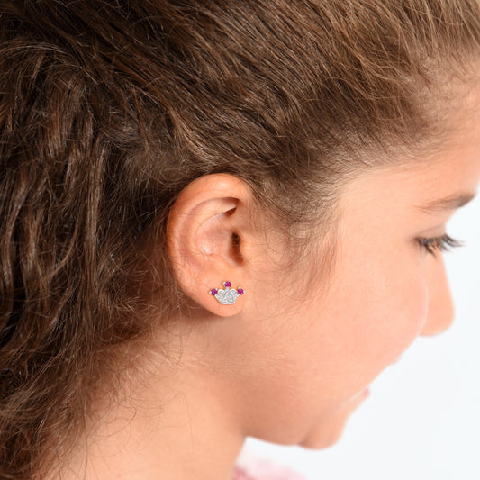 Diamond and Ruby Earrings - Baby Fitaihi